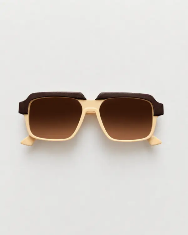 Lunettes Pierre Eyewear Leather 8 coloris Crème